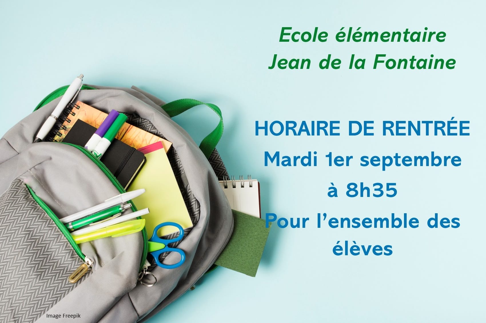 horaire rentrée 2026
