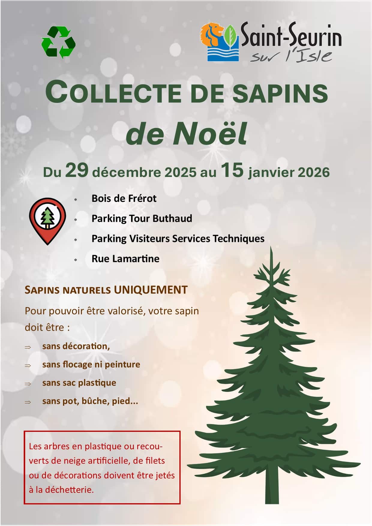 collecte sapins 2025