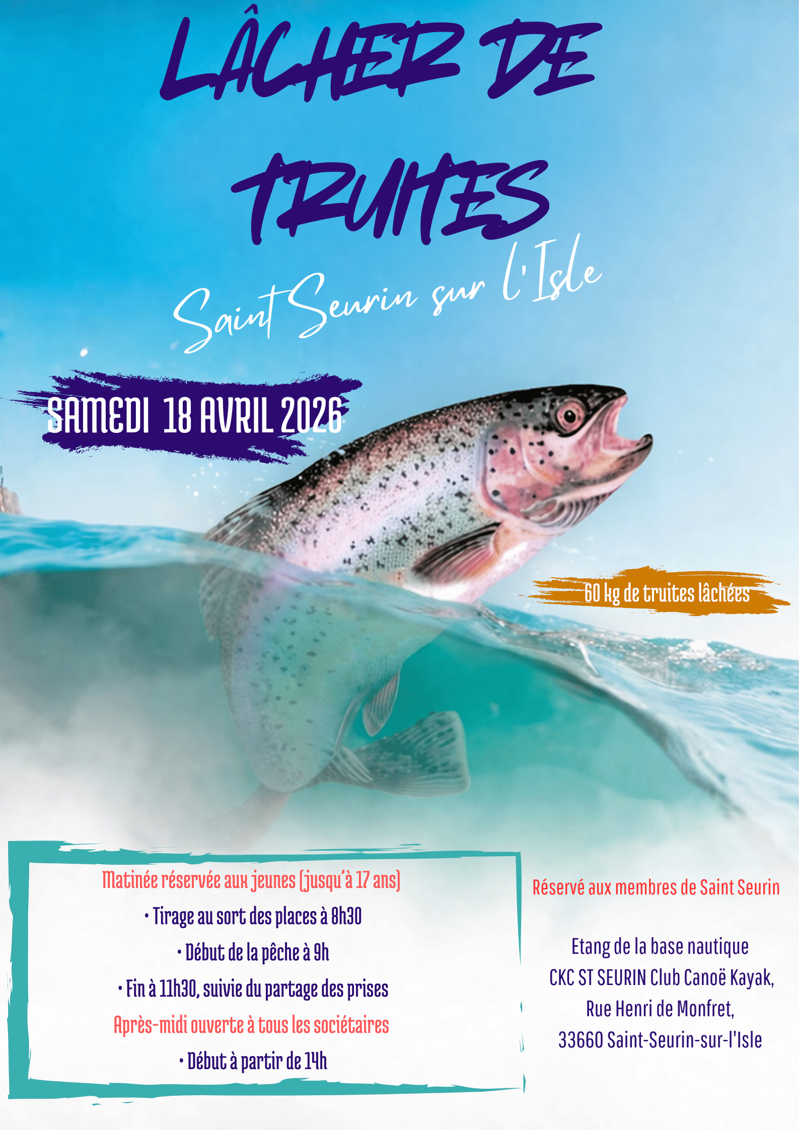 affiche pêche truite