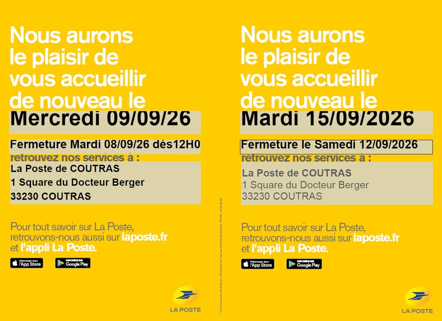 fermeture La poste