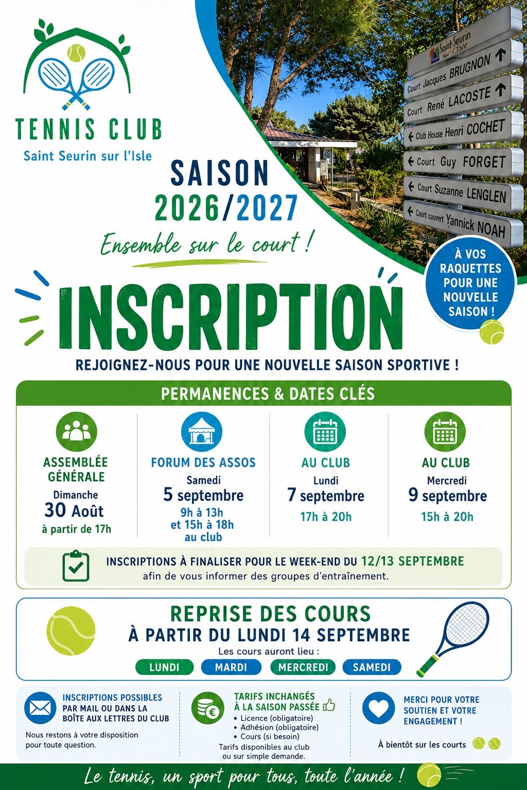 inscriptions tennis 2026