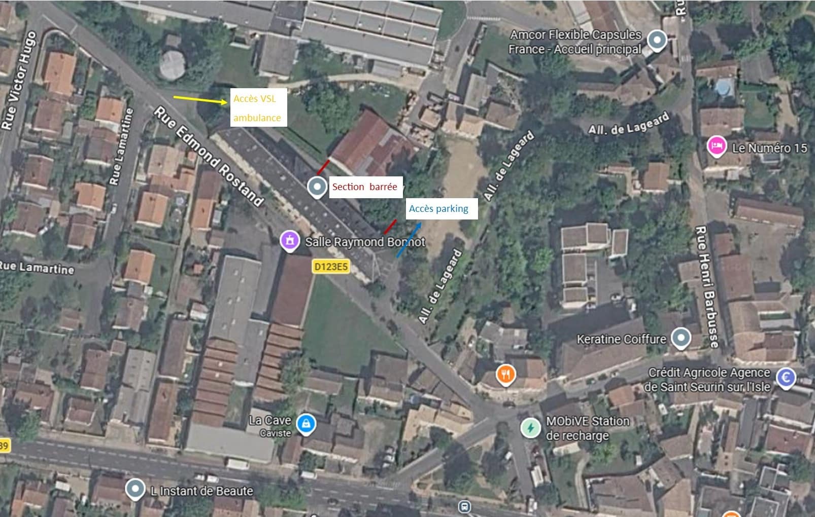 plan fermeture accès centre Bonnot